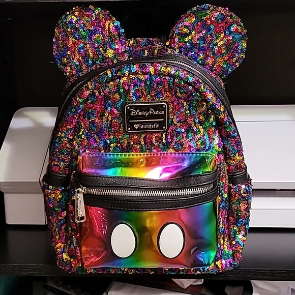 Disney | Bags | New Disney Loungefly Multicolor Sequin Mini  display picture 2